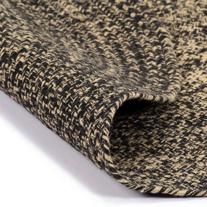 Tapis fait à la main Jute Noir et naturel 90 cm DEC023520