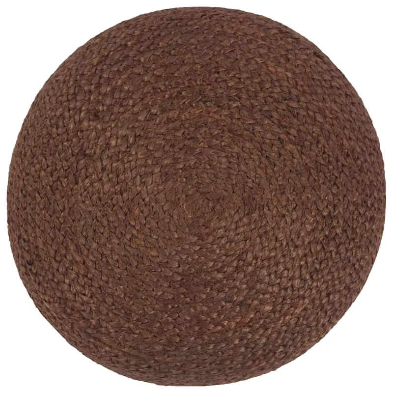 Pouf tabouret repose-pied fait à la main marron 40 x 45 cm jute brun DEC030001