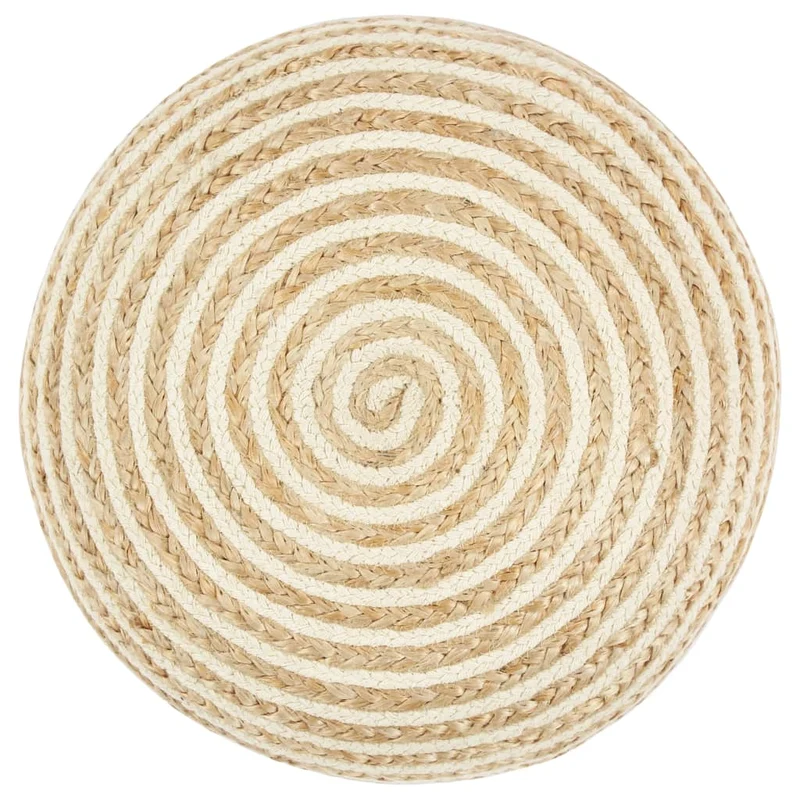 Pouf tabouret repose-pied fait à la main 45 x 30 cm en cordes de jute brun DEC029971