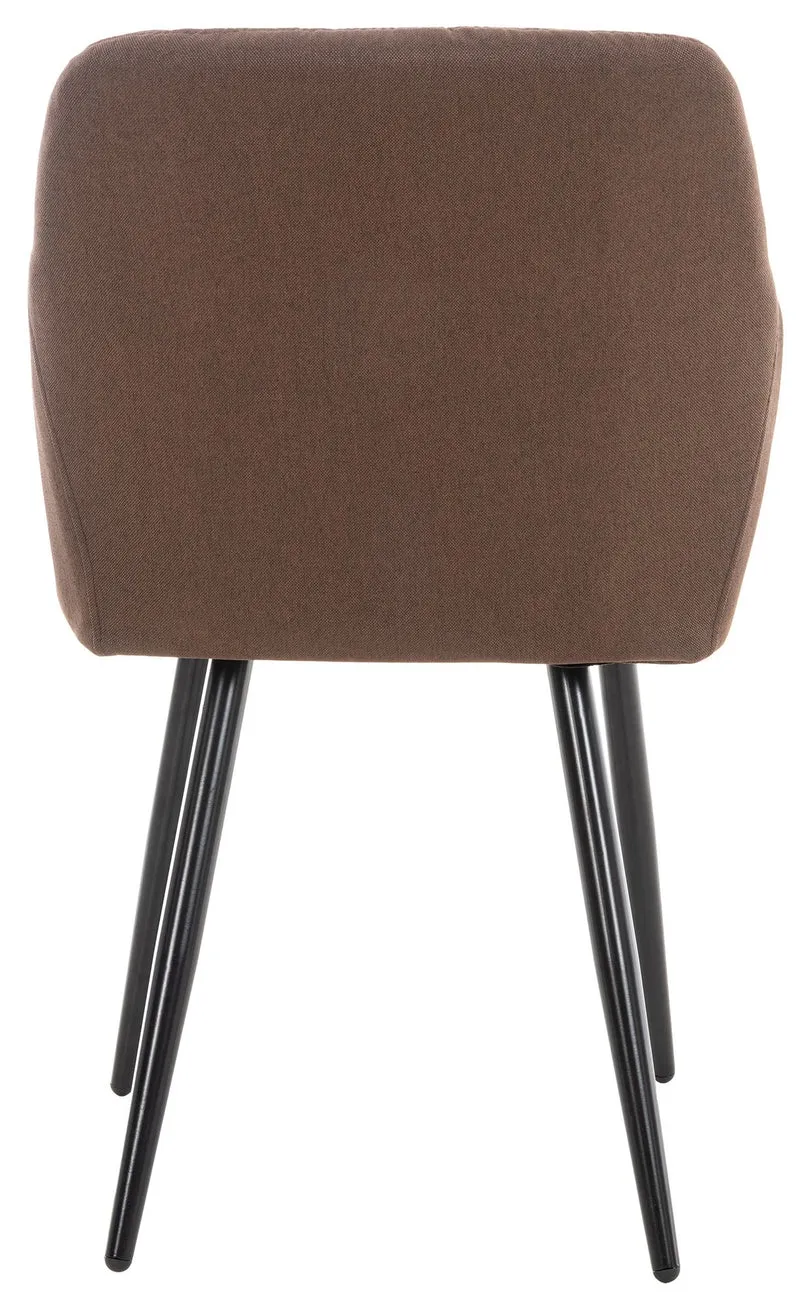 Lot de 2 chaises de salle à manger design retro coutures décoratives en losanges assise en tissu marron 10_0001564
