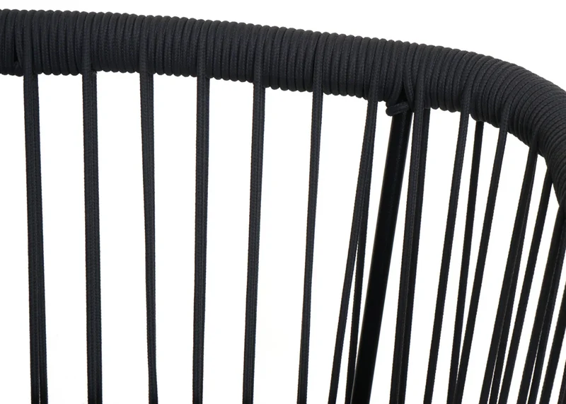 Lot de 2 tabourets de bar avec tressage en corde anthracite et structure métal aspect bois avec coussins taupe 04_0009608