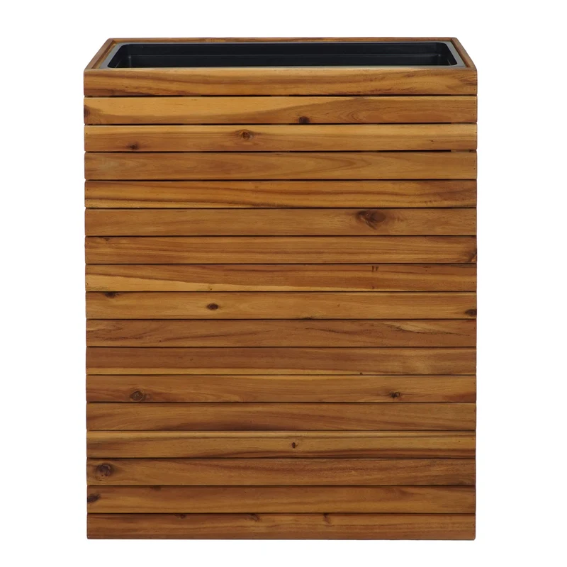 Jardinière cache-pot pot de fleur 41 x 63 x 23 cm extérieur bois d'acacia marron 04_0007214