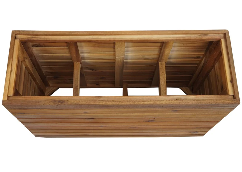 Jardinière cache-pot pot de fleur 41 x 63 x 23 cm extérieur bois d'acacia marron 04_0007214