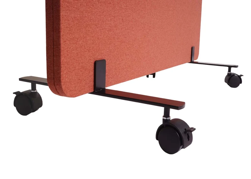 Cloison acoustique à double paroi paravent de bureau séparateur de pièce tableau d'affichage 167 x 80 cm en tissu marron 04_0006428