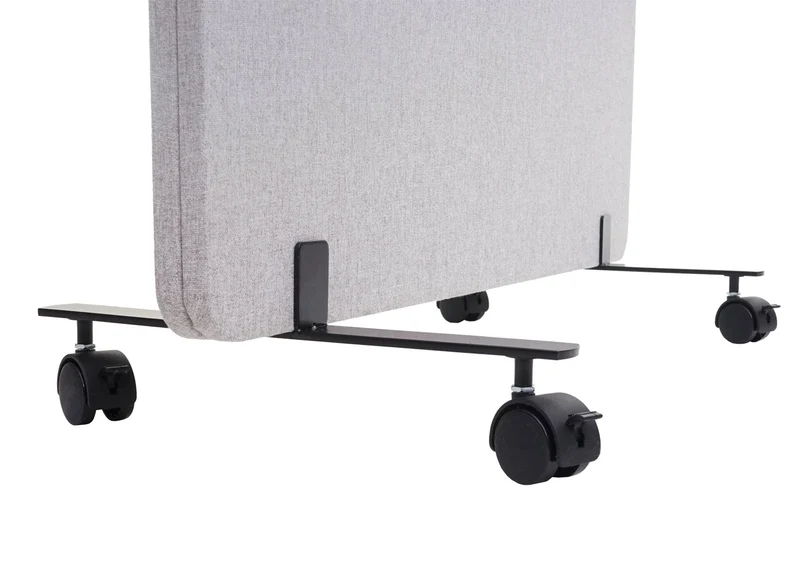 Cloison acoustique à double paroi paravent de bureau séparateur de pièce panneau d'affichage tissu gris 167x80 cm 04_0006422