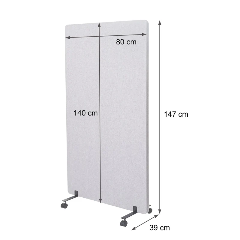 Cloison acoustique paravent de bureau séparateur de pièce panneau d'affichage à double paroi 147x80 cm en tissu marron 04_0006420