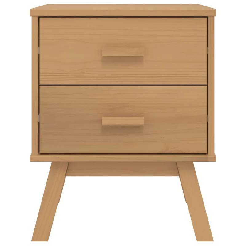 Table de chevet avec deux tiroirs 45 x 39 x 57 cm en bois de pin DEC034538