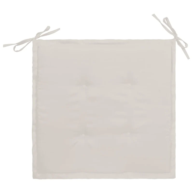 lot de 2 coussins de chaise de jardin 100% polyester crème 50x50x3 cm DEC021727