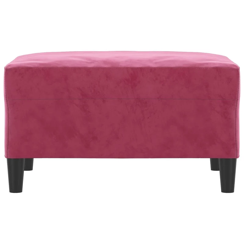 Repose-pieds tabouret bout de lit 70 x 55 x 41 cm velours rouge DEC030605