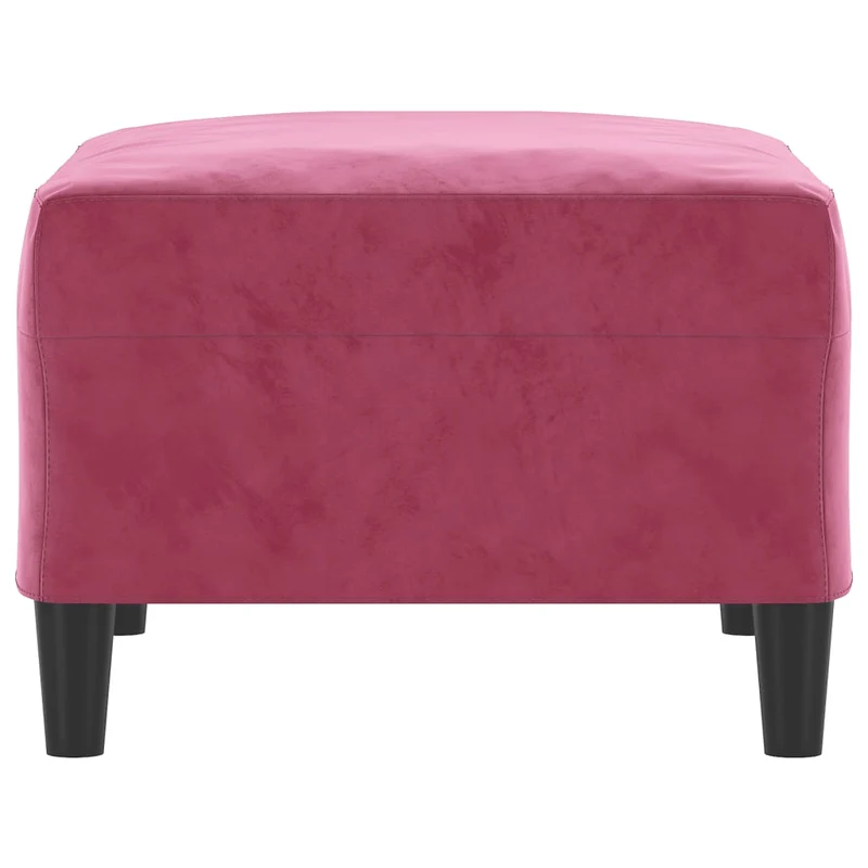 Repose-pieds tabouret bout de lit 70 x 55 x 41 cm velours rouge DEC030605