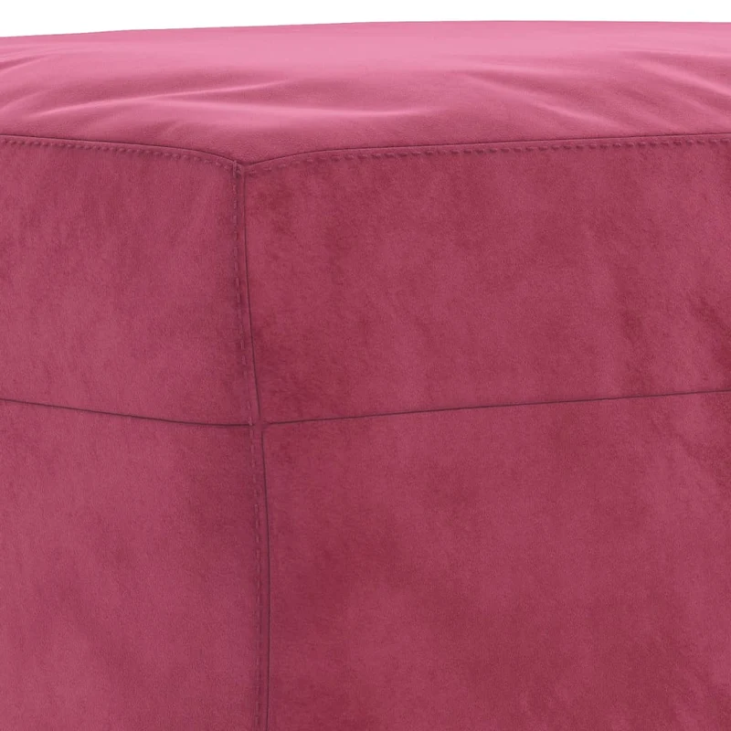Repose-pieds tabouret bout de lit 70 x 55 x 41 cm velours rouge DEC030605