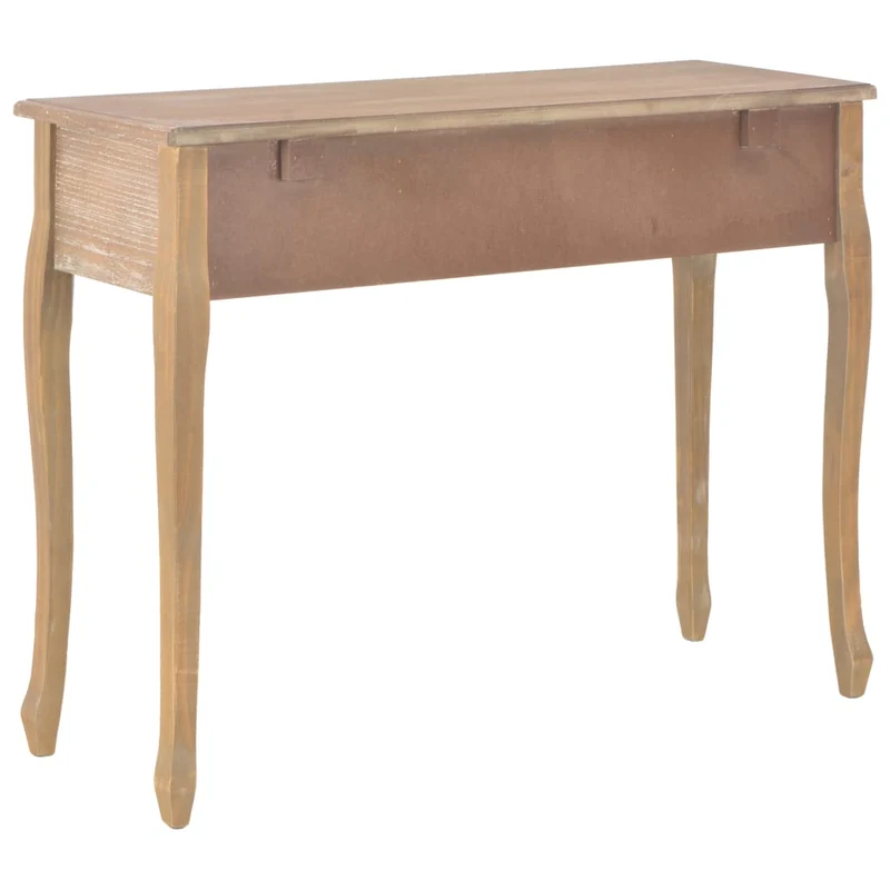 Table de console table de coiffeuse avec 3 tiroirs 100 x 35 x 78 cm MDF + bois de pin marron DEC032566