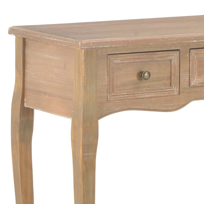 Table de console table de coiffeuse avec 3 tiroirs 100 x 35 x 78 cm MDF + bois de pin marron DEC032566