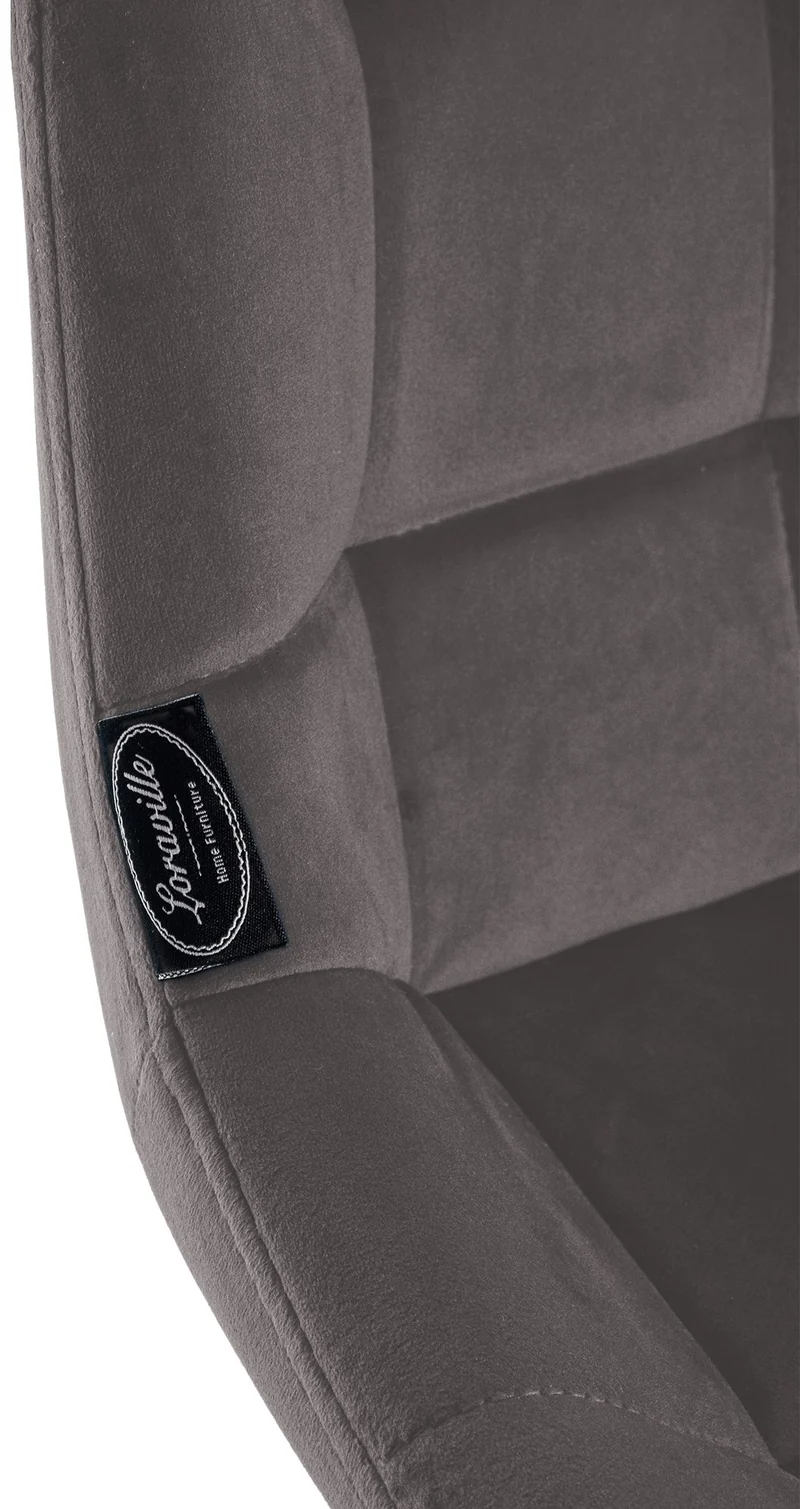 Tabouret de bar pivotant x1 avec repose-pieds revêtement en velours gris piètement à quatre pieds en métal noir 10_0005474