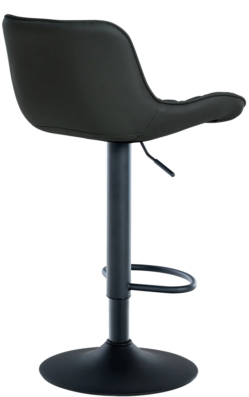 Lot de 2 tabourets de bar réglable et pivotant assise en synthétique noir pieds métal noir TDB10602