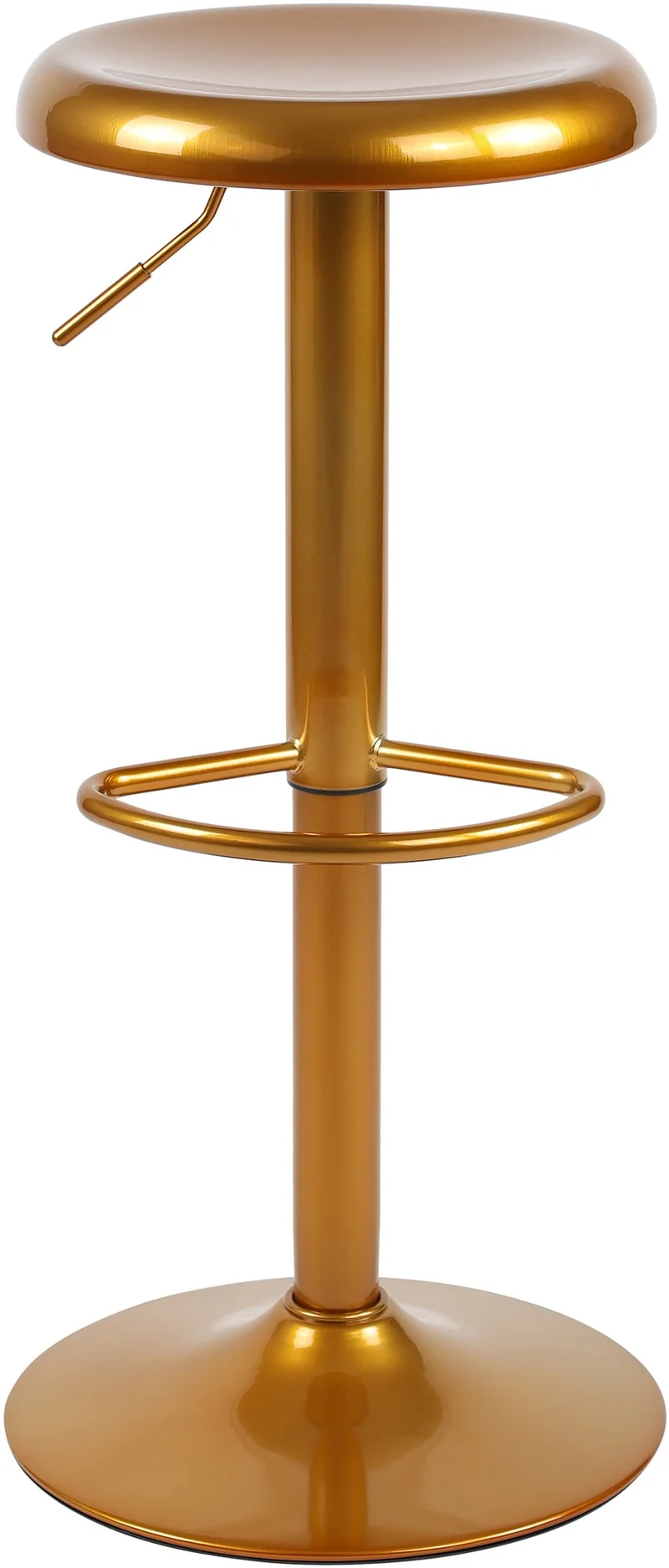 Set de 2 tabourets de bar hauteur réglable avec repose-pieds design moderne en métal doré 10_0005863