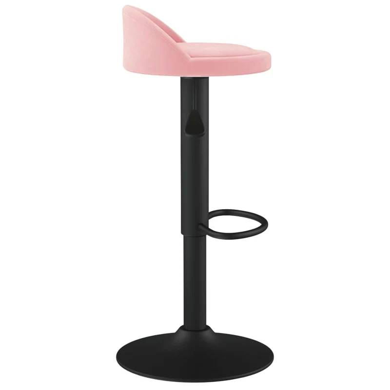 Lot de 2 tabourets de bar chaises hautes hauteur réglable en velours rose DEC029840