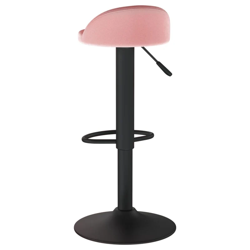 Lot de 2 tabourets de bar chaises hautes hauteur réglable en velours rose DEC029840