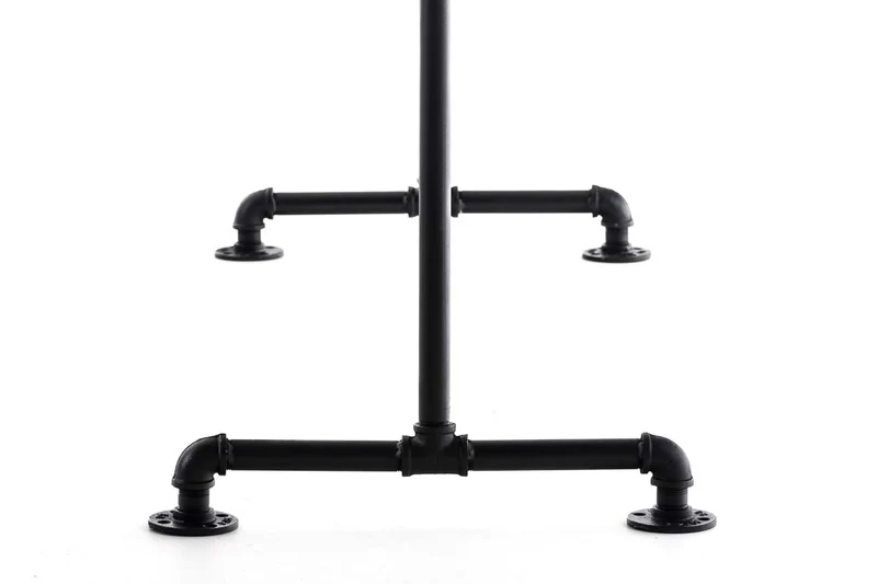 Portant à vêtements en métal noir style industriel 150 x 120 x 55 cm 10_0009103
