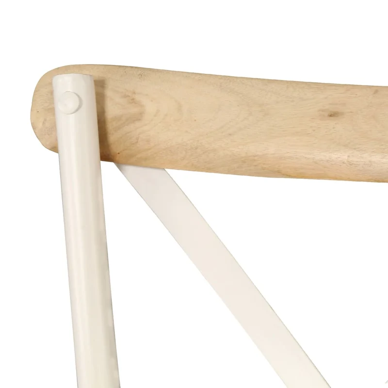 Lot de 2 chaises de salle à manger cuisine blanc bois de manguier solide CDS020165