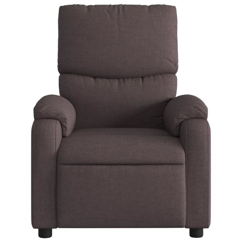 Fauteuil de relaxation TV fonction d'inclinaison manuelle en tissu marron foncé DEC026988