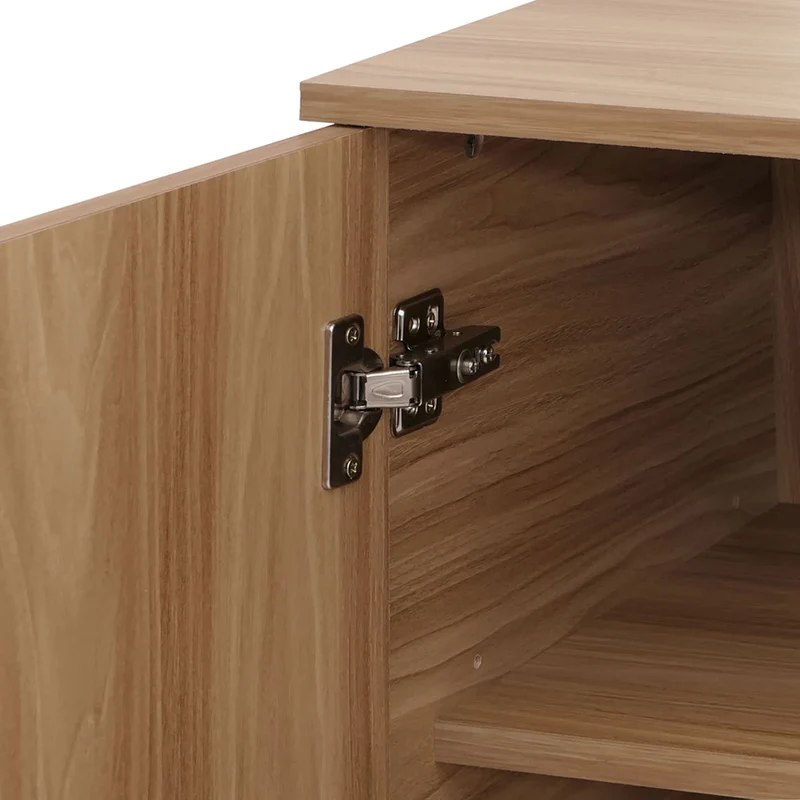 Buffet avec 4 portes avec design tressé 3D 9 compartiments de rangement 83x159x37 cm MDF marron 04_0009819