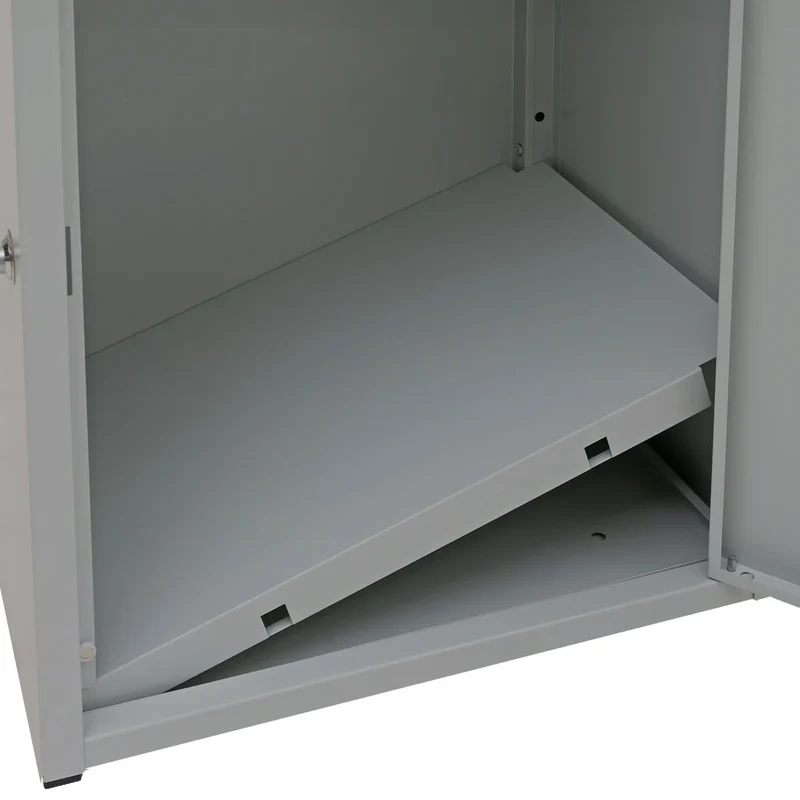 Boîte à colis 3 compartiments verrouillables 89 x 49 x 38 cm en acier gris clair 04_0009374