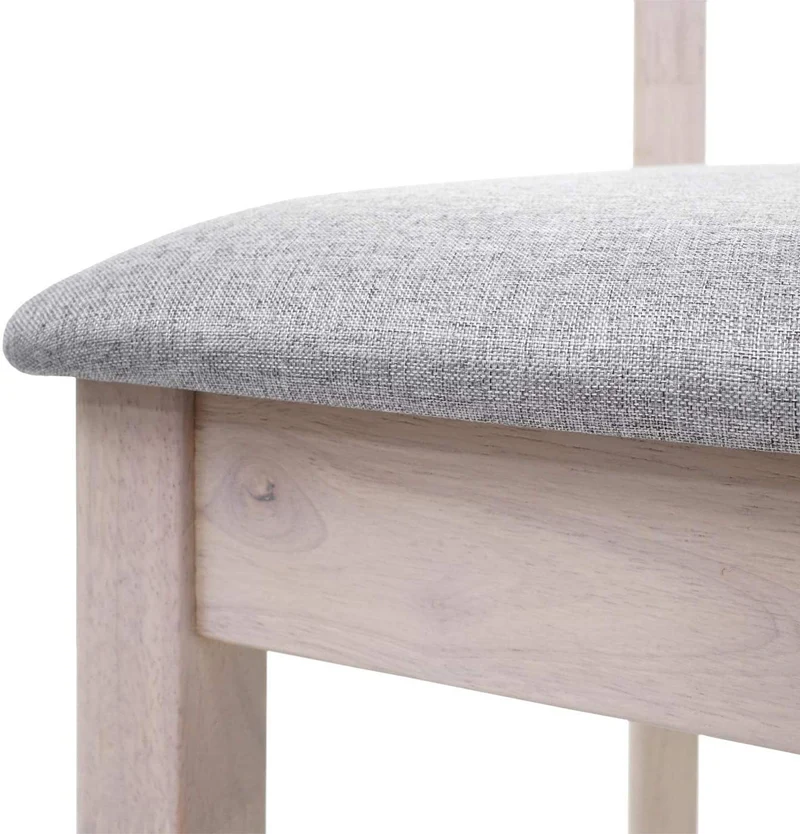 Lot de 2 chaises de salle à manger hauteur 96 cm dossier haut style sobre et élégant en tissu noir et bois gris CDS04464