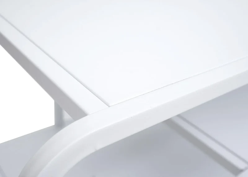 Table basse rectangulaire moderne avec 3 étagères 45 x 80 x 40 cm en métal blanc 04_0009385