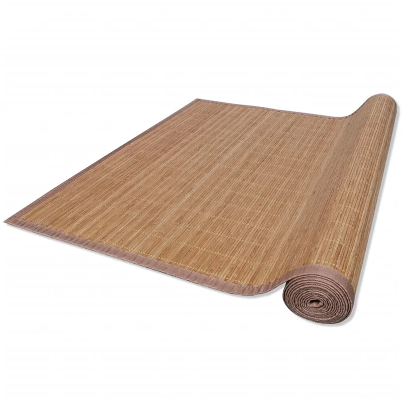 Tapis en bambou brun à latte Rectangulaire 80 x 200 cm DEC023831