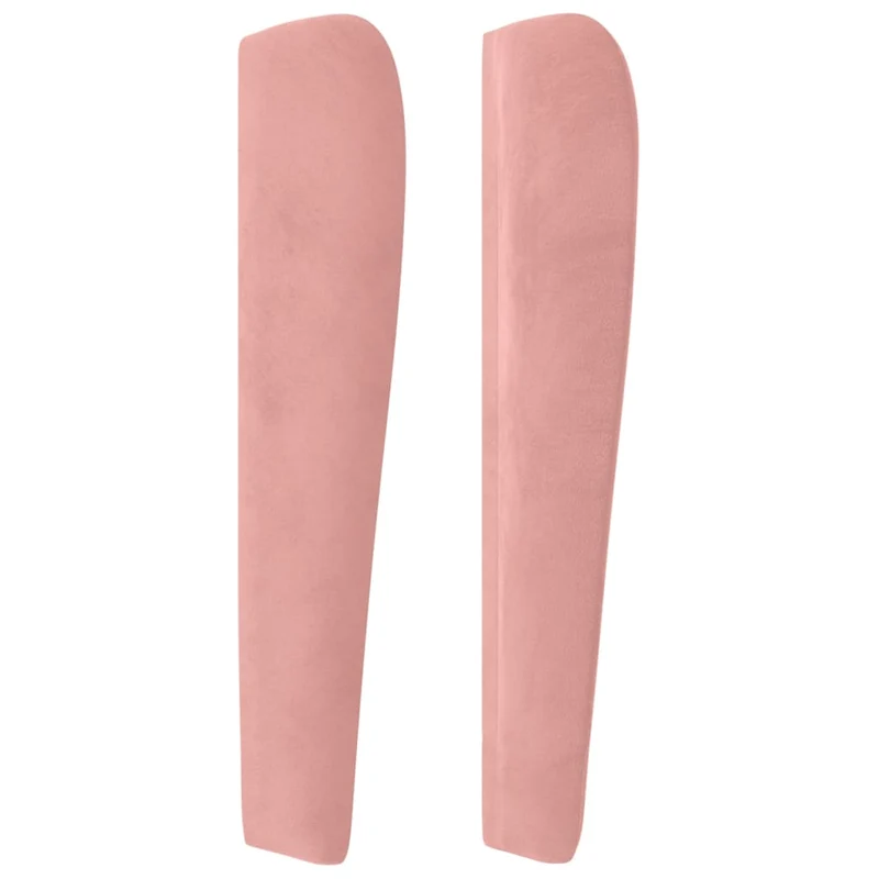Tête de lit accessoire couchage chambre à coucher meuble avec rebord latéral 103 x 23 x 118/128 cm Tissu velours rose TDL0204362