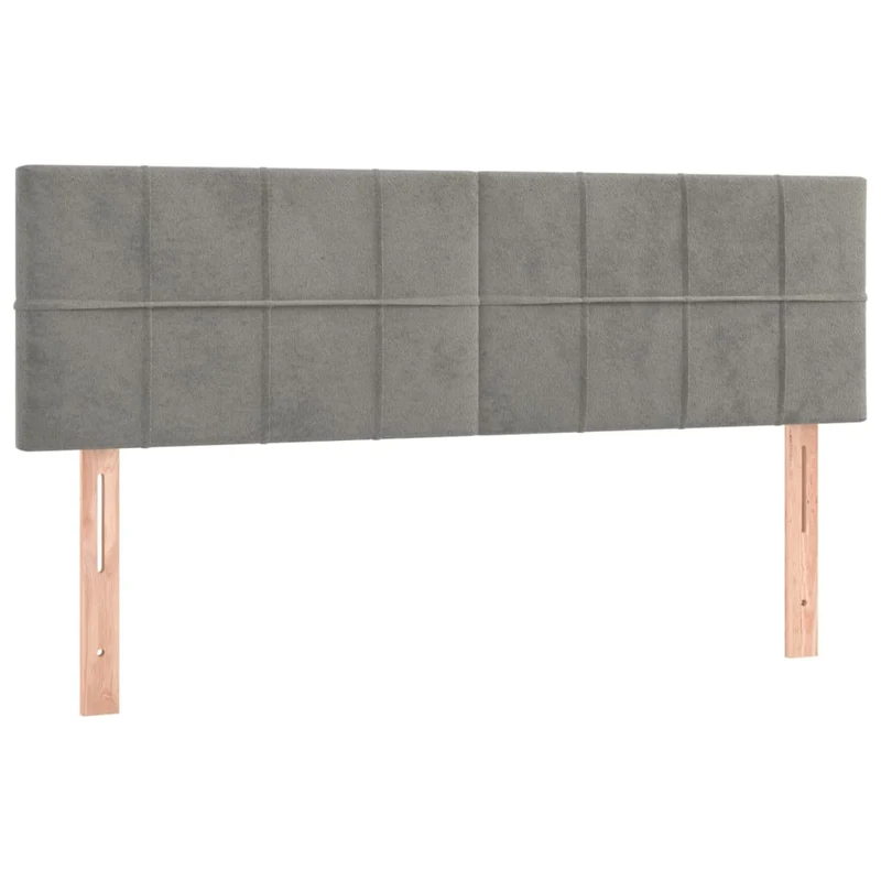 Cadre de lit LED avec sommier tête de lit matelas surmatelas 140x200 cm tissu velours gris clair TDL0207846