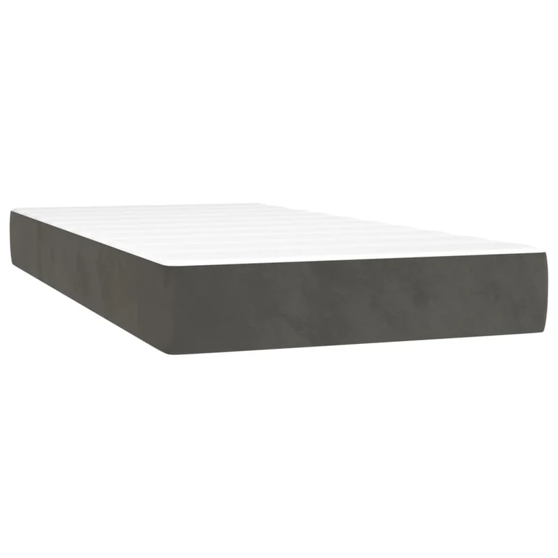 Cadre de lit LED avec sommier tête de lit matelas surmatelas 200x200 cm tissu velours gris foncé TDL0207687