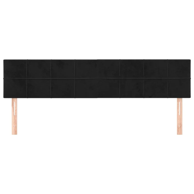 Tête de lit accessoire couchage chambre à coucher meuble 2 parties 100 x 5 x 78/88 cm tissu velours noir TDL0206272