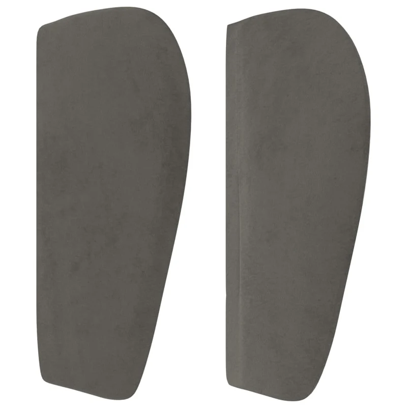 Tête de lit accessoire couchage chambre à coucher meuble avec rebord latéral 203 x 23 x 78/88 cm tissu velours gris foncé TDL0204916