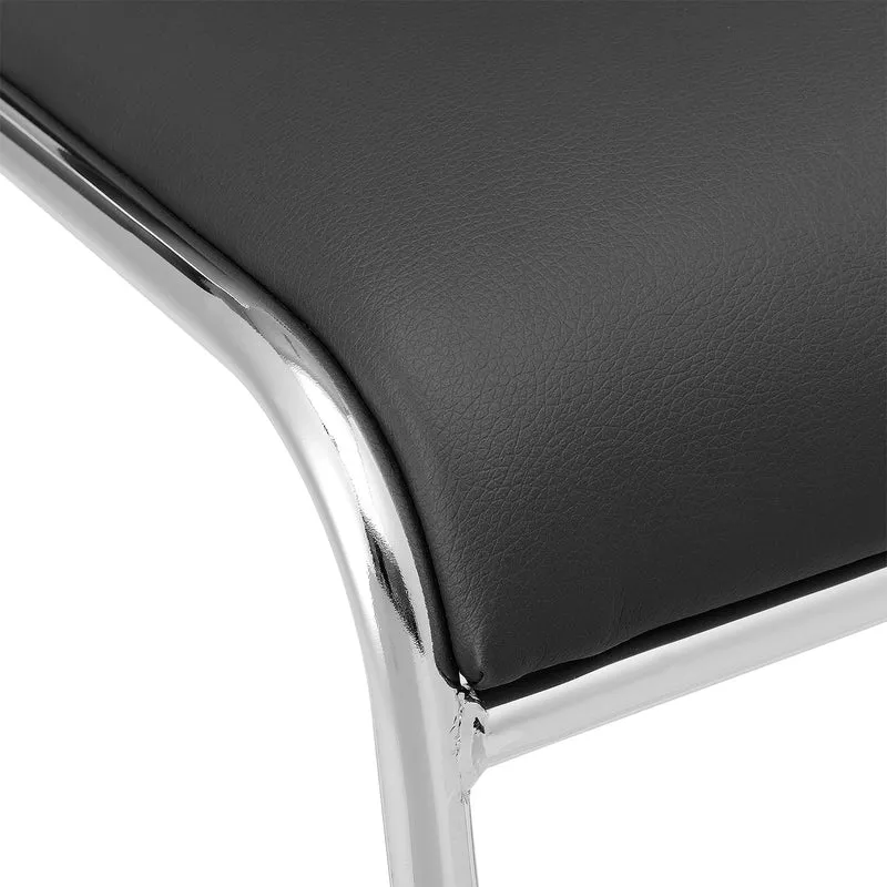 Lot de 4 chaises de bureau conférence visiteur empilable en synthétique noir 03_0002797