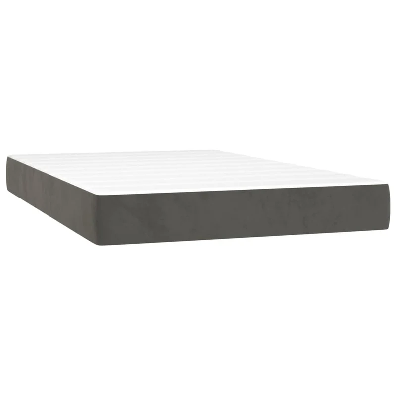 Cadre de lit LED avec sommier tête de lit matelas surmatelas 120x200 cm tissu velours gris foncé TDL0207728