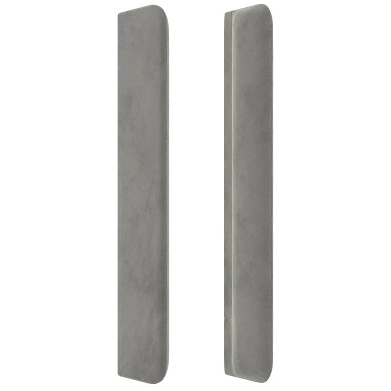 Tête de lit accessoire couchage chambre à coucher meuble avec rebord latéral 83 x 16 x 118/128 cm tissu velours gris clair TDL0205144