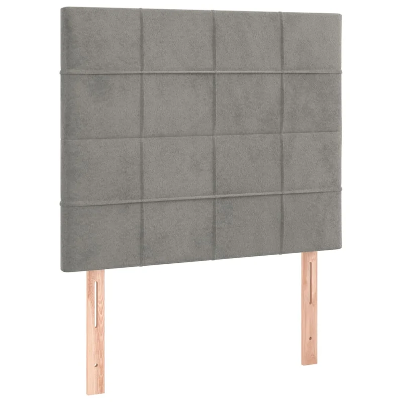 Cadre de lit LED avec sommier tête de lit matelas 80x200cm tissu velours gris clair TDL0208499