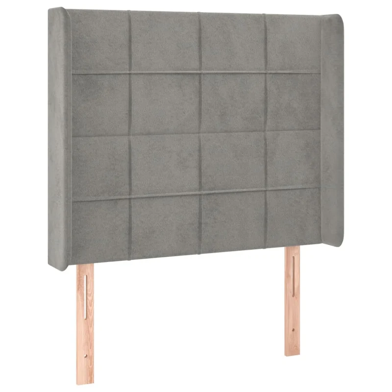 Cadre de lit LED avec sommier tête de lit matelas 80x200cm tissu velours gris clair TDL0208487