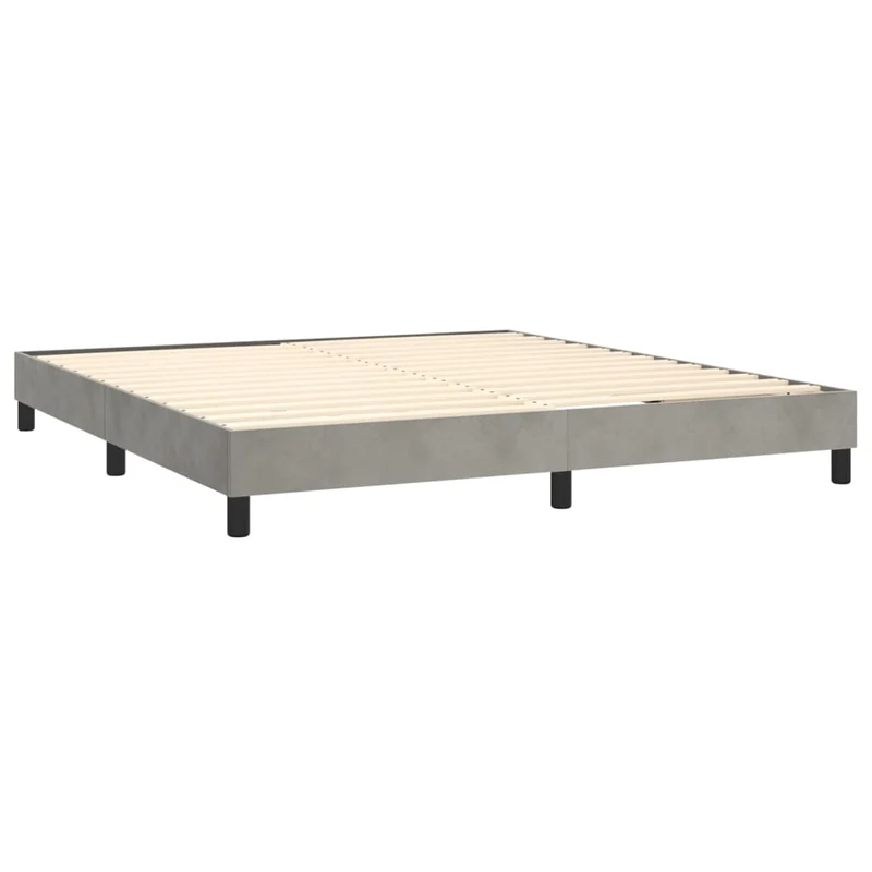 Cadre de lit LED avec sommier tête de lit matelas surmatelas 160x200 cm tissu velours gris clair TDL0207821