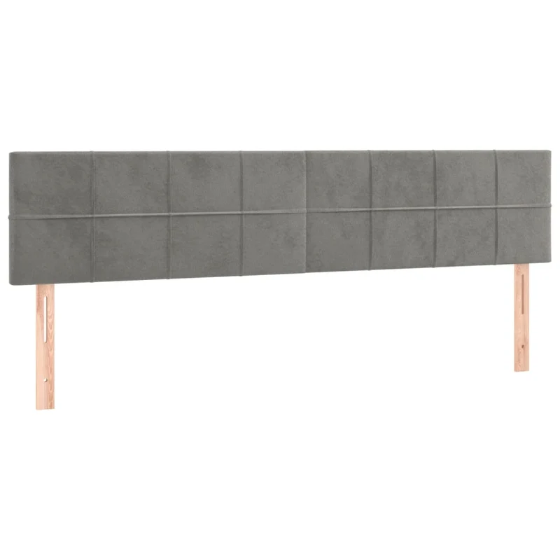 Cadre de lit LED avec sommier tête de lit matelas surmatelas 160x200 cm tissu velours gris clair TDL0207821