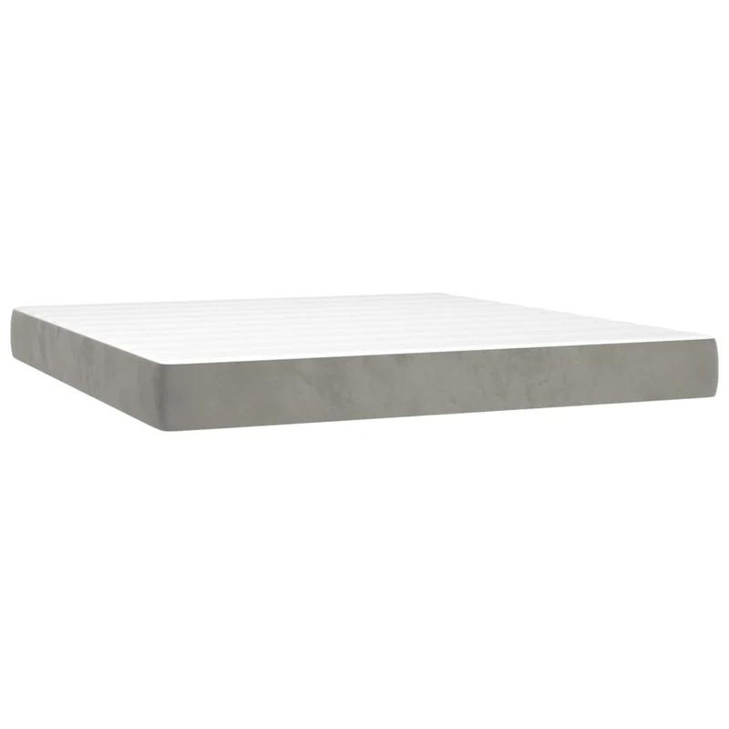 Cadre de lit LED avec sommier tête de lit matelas surmatelas 180x200 cm tissu velours gris clair TDL0207812