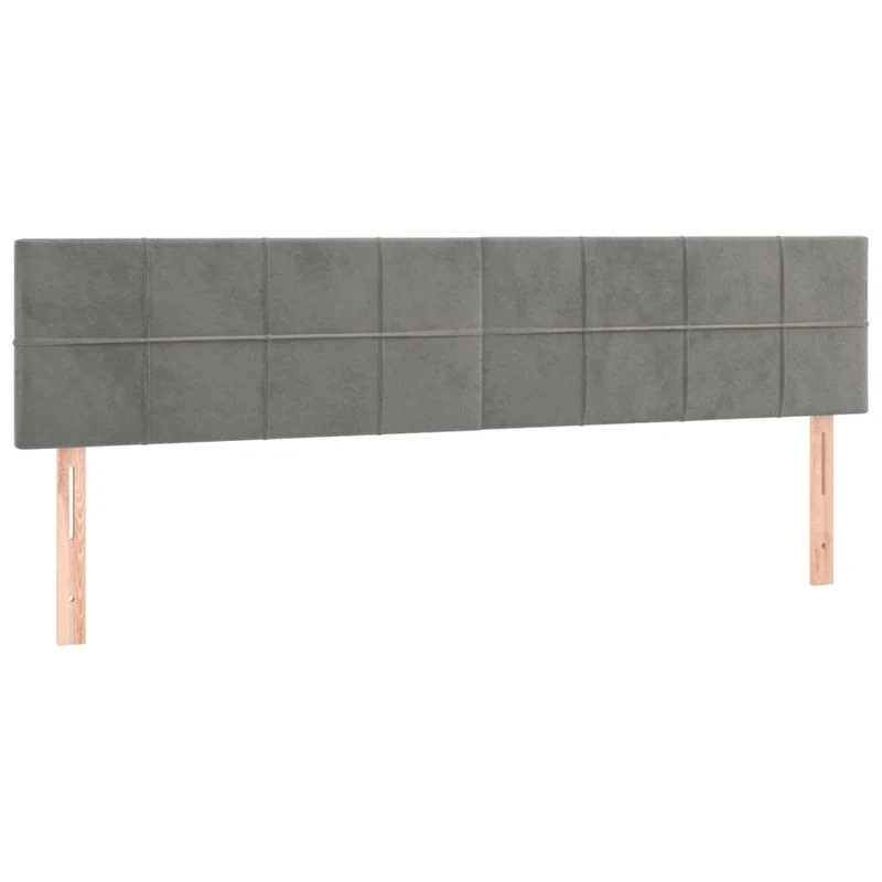 Cadre de lit LED avec sommier tête de lit matelas surmatelas 180x200 cm tissu velours gris clair TDL0207812