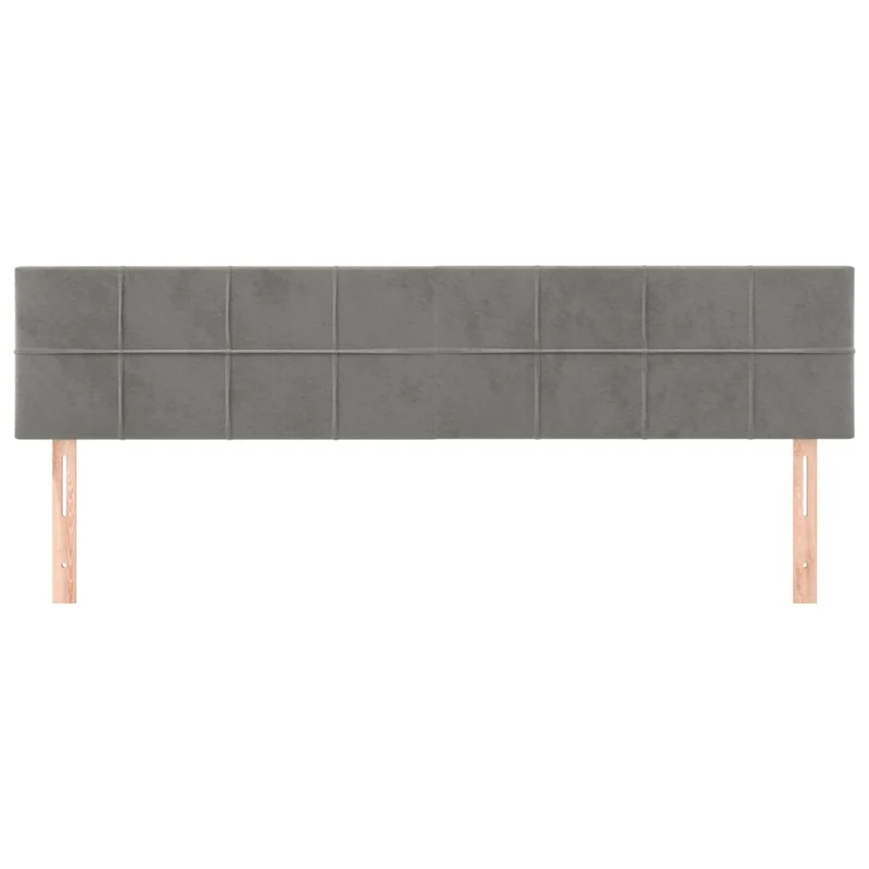 Tête de lit accessoire couchage chambre à coucher meuble 2 parties 80 x 5 x 78/88 cm tissu velours gris clair TDL0206412