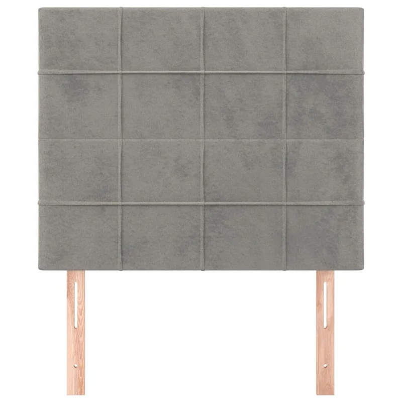 Tête de lit accessoire couchage chambre à coucher meuble 2 parties 80 x 5 x 78/88 cm tissu velours gris clair TDL0206410