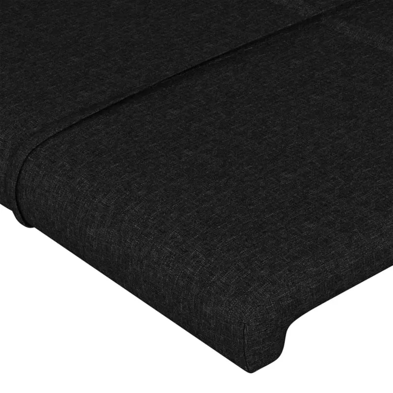 Tête de lit accessoire couchage chambre à coucher meuble 2 parties 80 x 5 x 78/88 cm tissu noir TDL0206237
