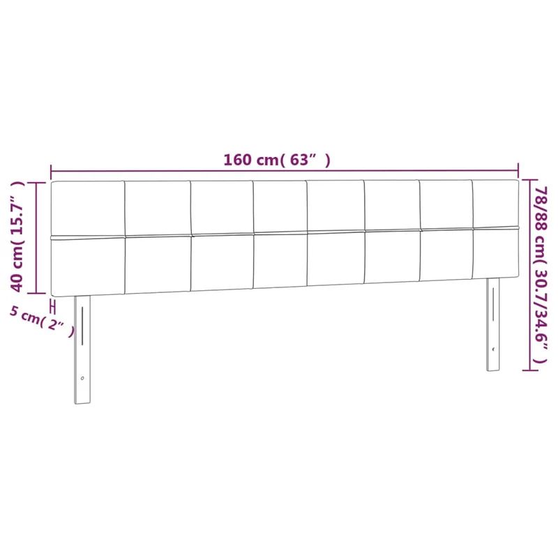 Tête de lit accessoire couchage chambre à coucher meuble 2 parties 80 x 5 x 78/88 cm tissu noir TDL0206238