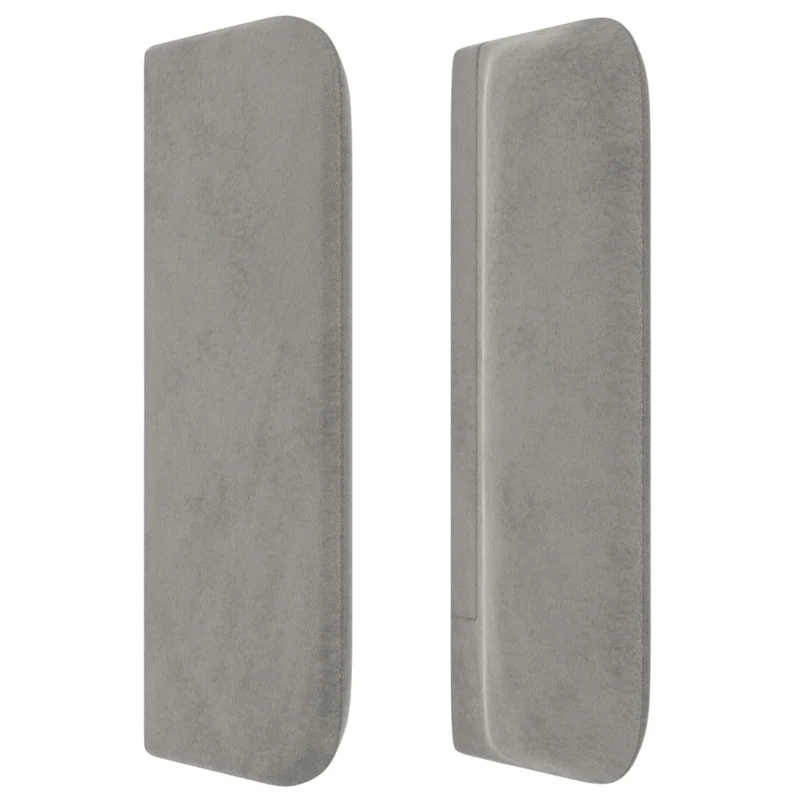 Tête de lit accessoire couchage chambre à coucher meuble avec rebord latéral 163 x 16 x 78/88 cm tissu velours gris clair TDL0205221
