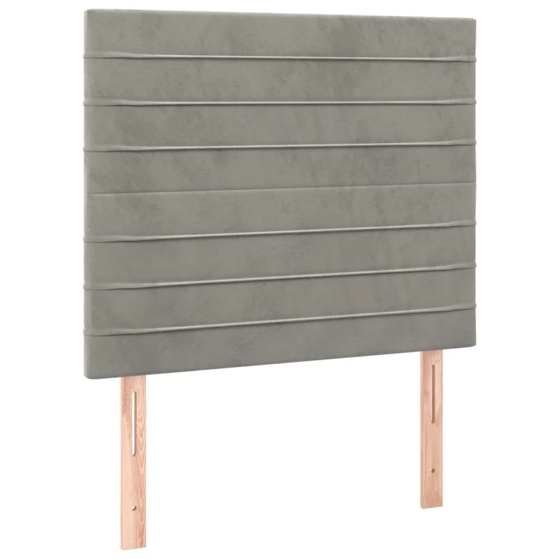 Cadre de lit LED avec sommier tête de lit matelas 90x200cm tissu velours gris clair TDL0208462